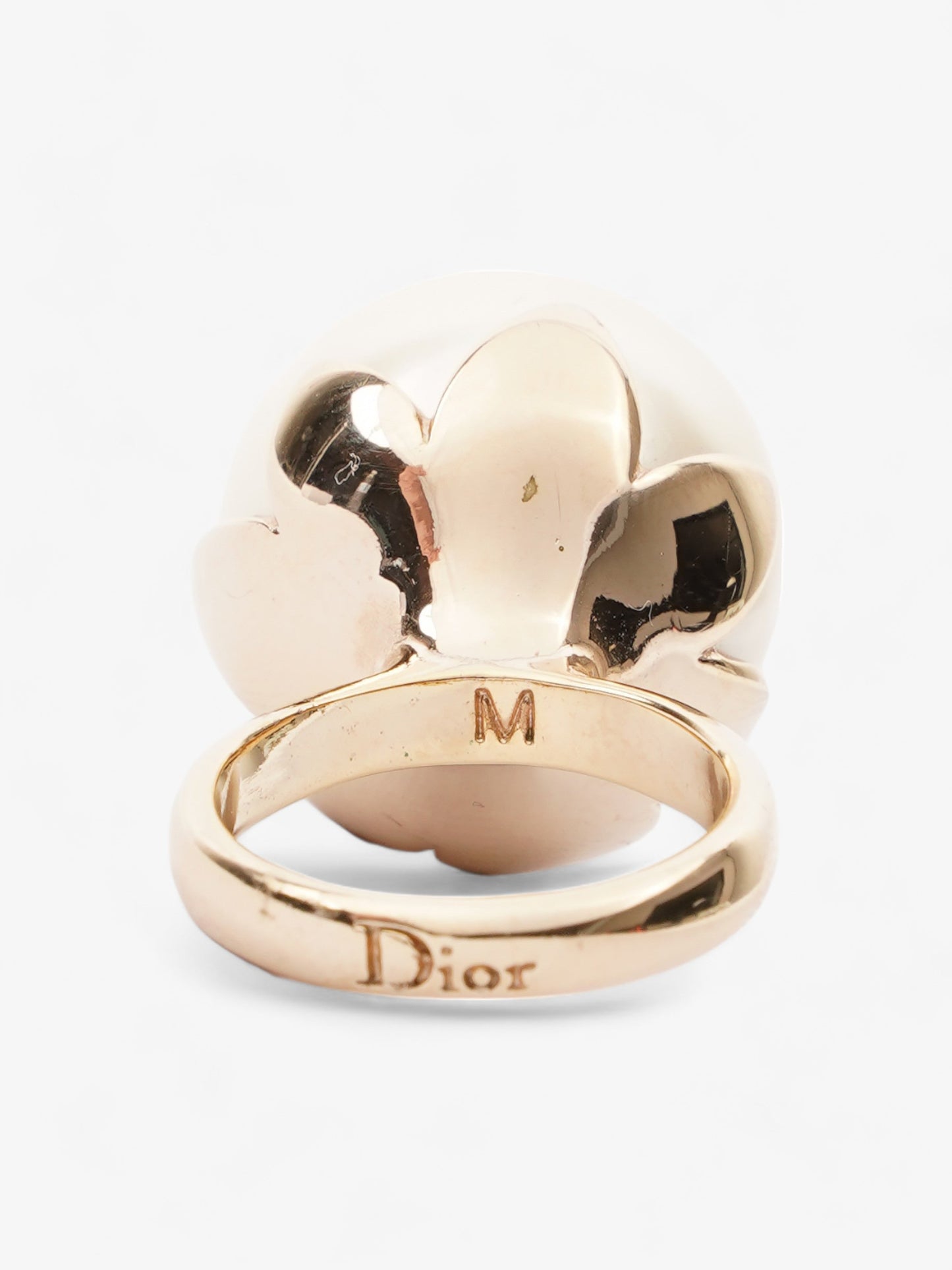 Christian Dior Faux Pearl Ring Gold Base Metal M (Circumference - 16.56mm)