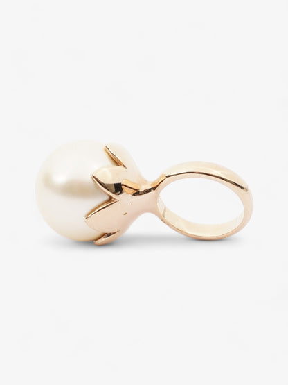 Christian Dior Faux Pearl Ring Gold Base Metal M (Circumference - 16.56mm)