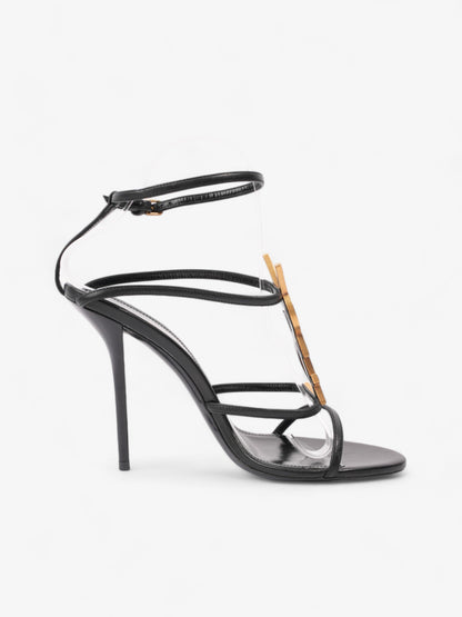 Saint Laurent Cassandre Palm Heels 110mm Black / Gold Leather EU 38.5 UK 5.5