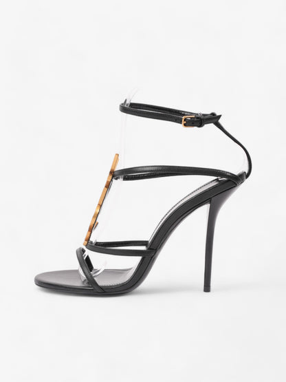 Saint Laurent Cassandre Palm Heels 110mm Black / Gold Leather EU 38.5 UK 5.5