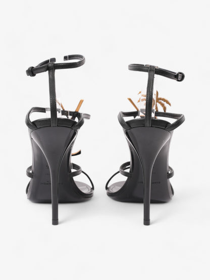 Saint Laurent Cassandre Palm Heels 110mm Black / Gold Leather EU 38.5 UK 5.5