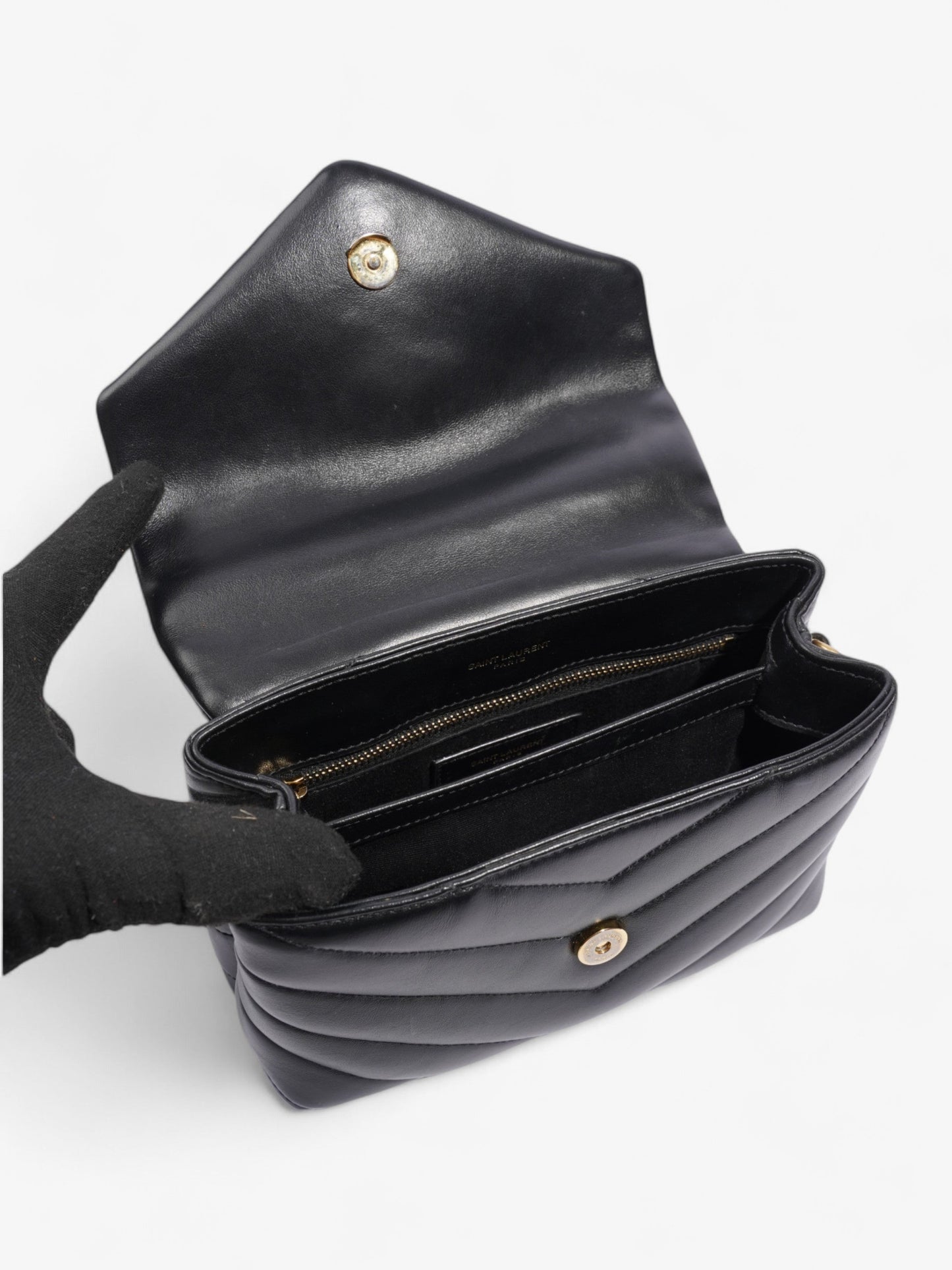 Saint Laurent Lou Lou Black Calfskin Leather Toy