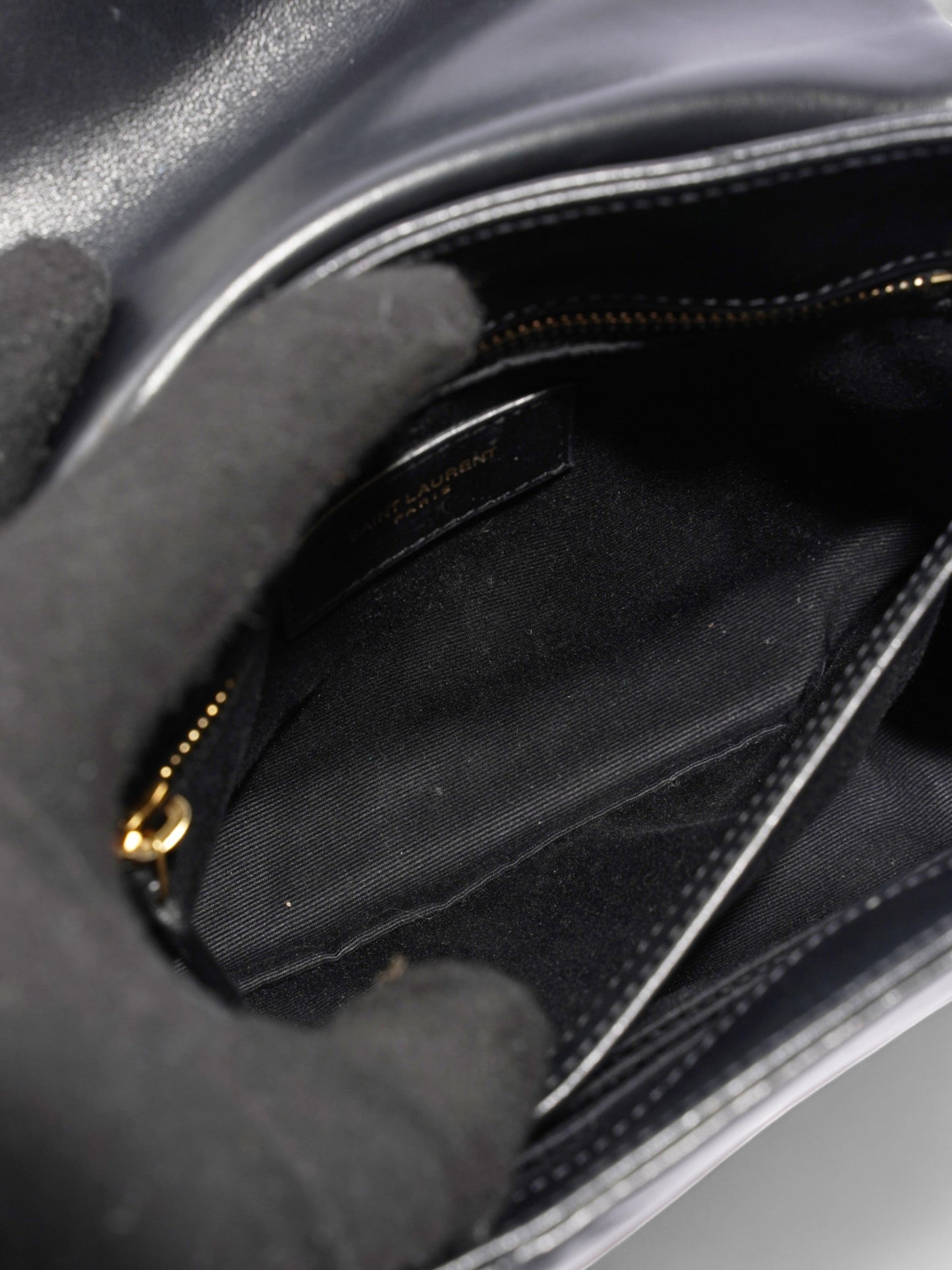 Saint Laurent Lou Lou Black Calfskin Leather Toy