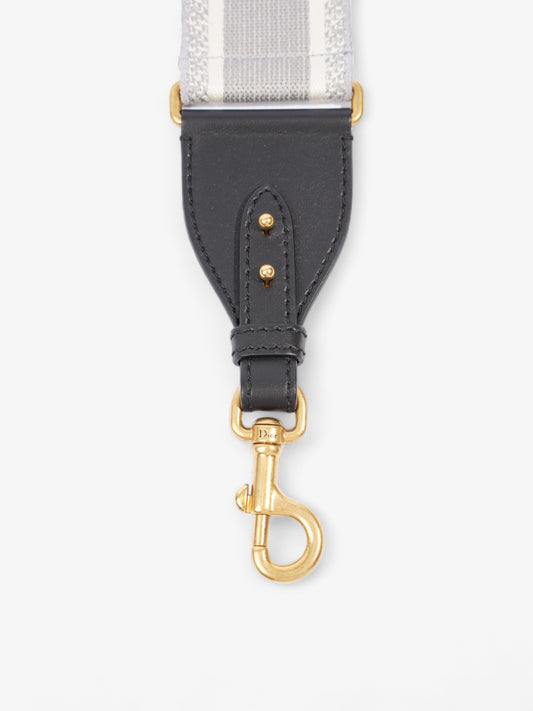 Christian Dior Adjustable Shoulder Strap With Ring Grey Oblique Canvas