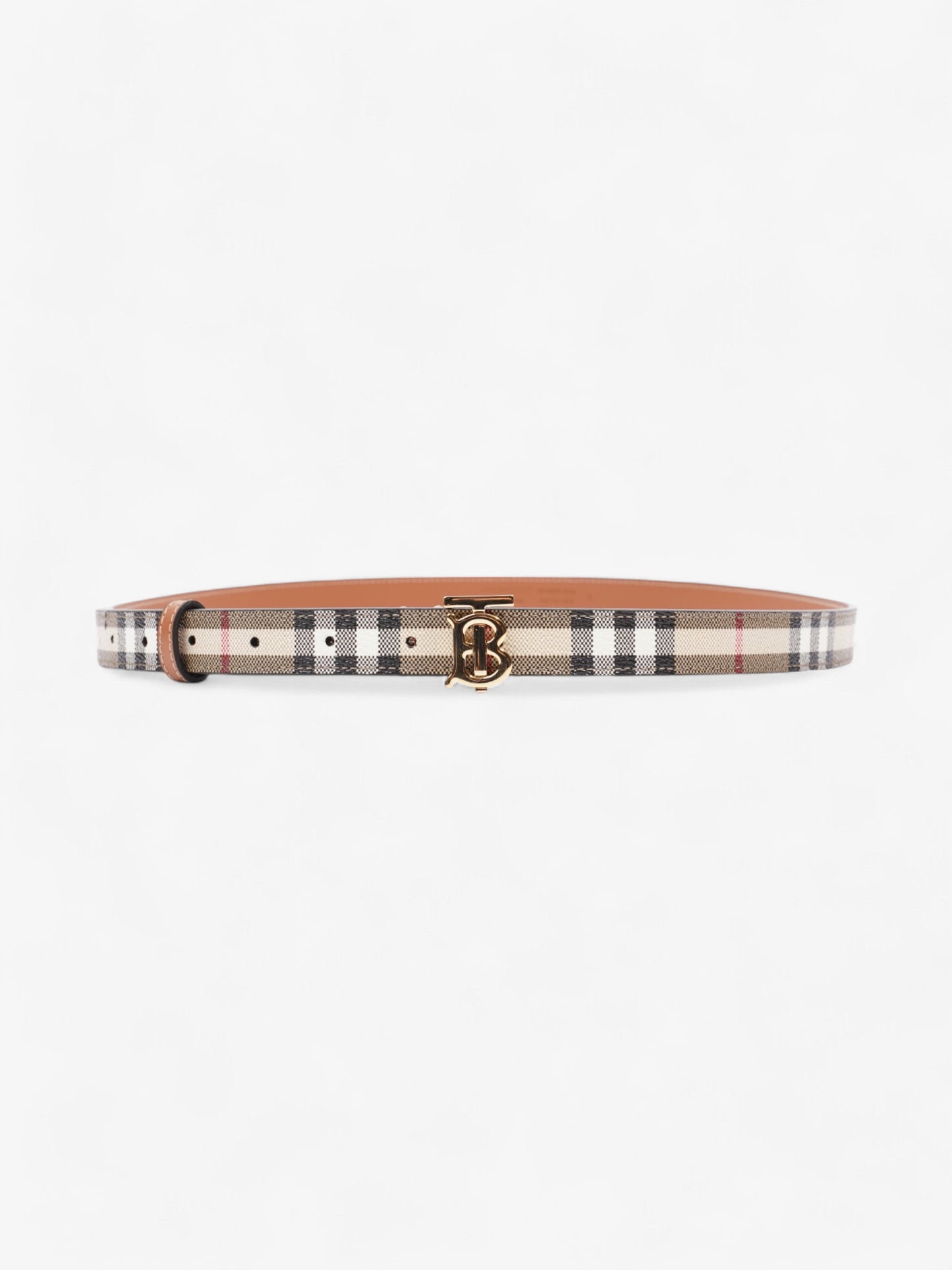 Burberry TB Belt Vintage Check / Gold Canvas Large - 117cm