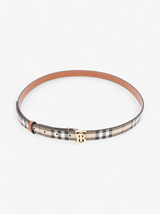 Burberry TB Belt Vintage Check / Gold Canvas Large - 117cm