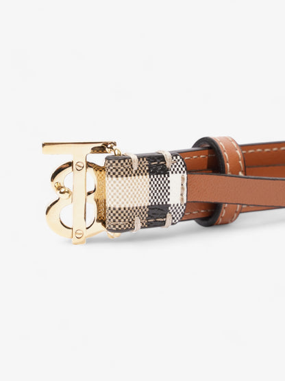Burberry TB Belt Vintage Check / Gold Canvas Large - 117cm