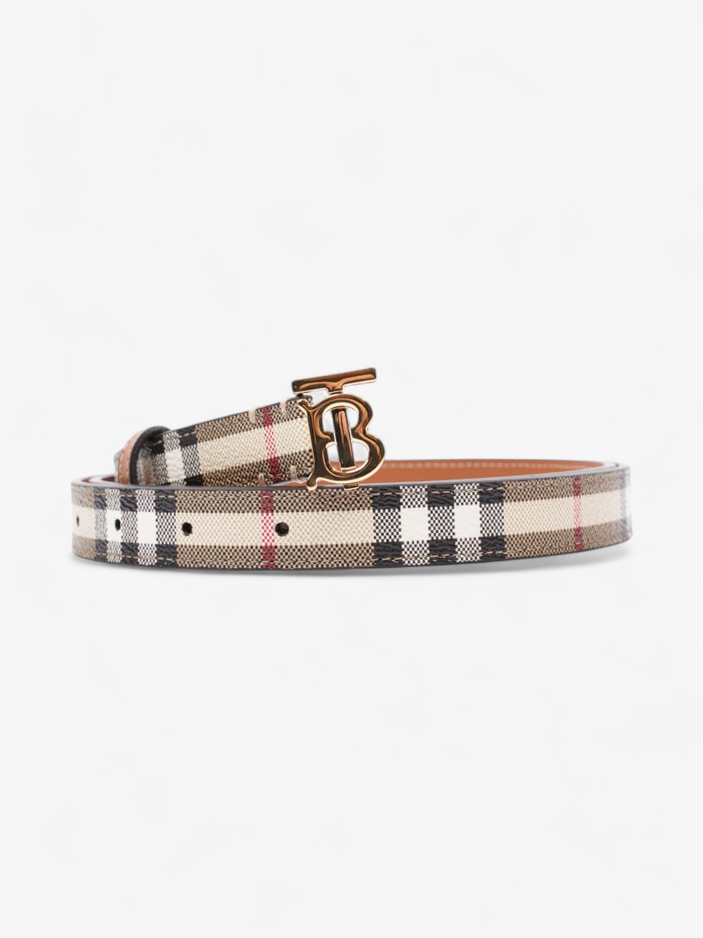 Burberry TB Belt Vintage Check / Gold Canvas Large - 117cm