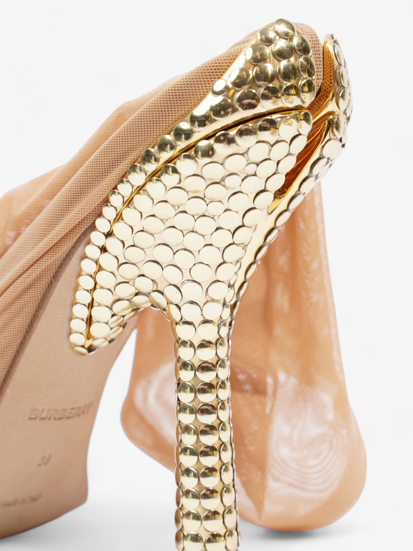 Burberry Sock Style Ankle Boot 120 Nude Fabric EU 38 UK 5