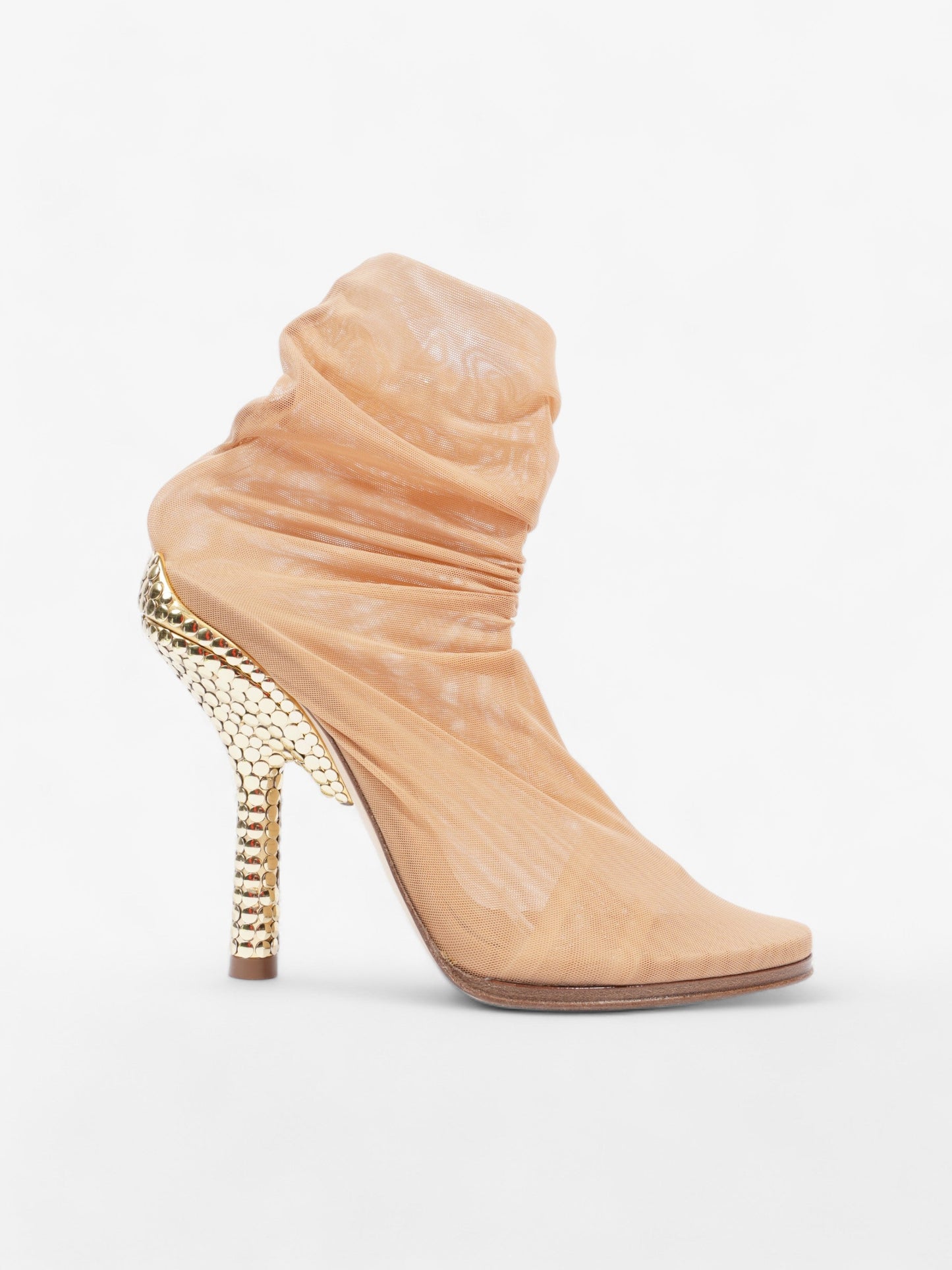 Burberry Sock Style Ankle Boot 120 Nude Fabric EU 38 UK 5