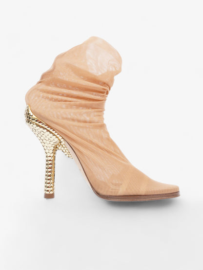 Burberry Sock Style Ankle Boot 120 Nude Fabric EU 38 UK 5