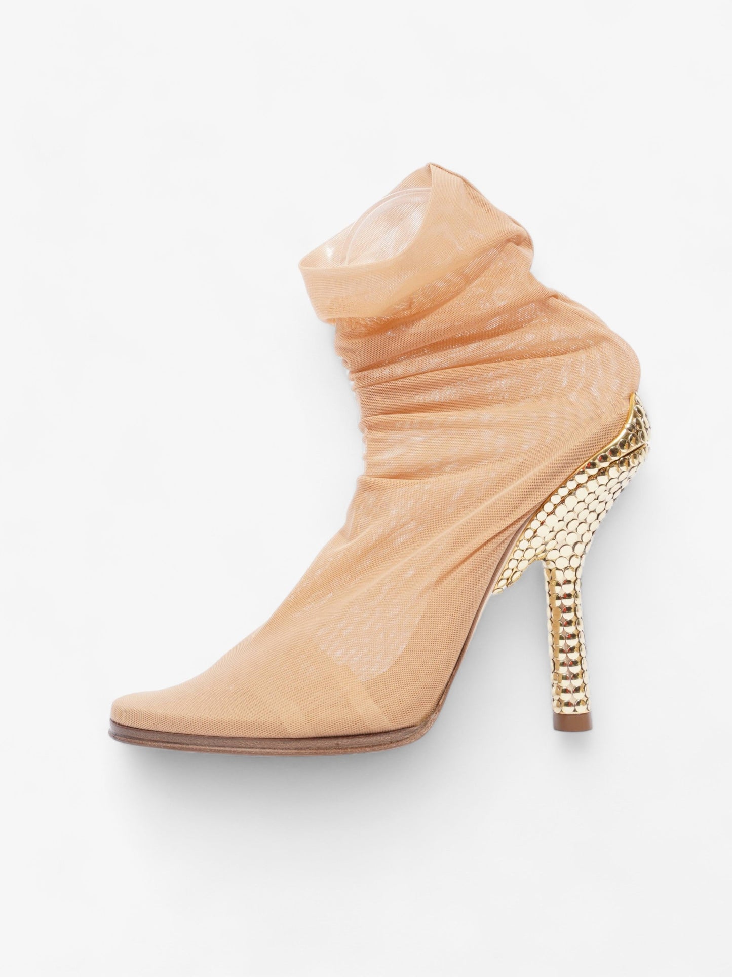 Burberry Sock Style Ankle Boot 120 Nude Fabric EU 38 UK 5