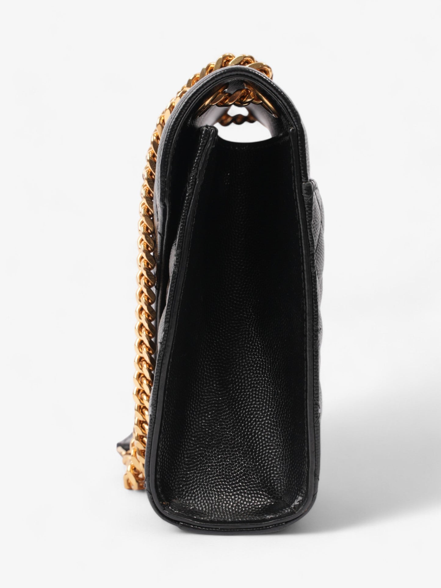 Saint Laurent Triquilt Envelope Bag Black Leather