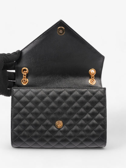 Saint Laurent Triquilt Envelope Bag Black Leather