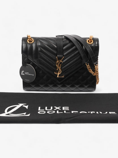 Saint Laurent Triquilt Envelope Bag Black Leather