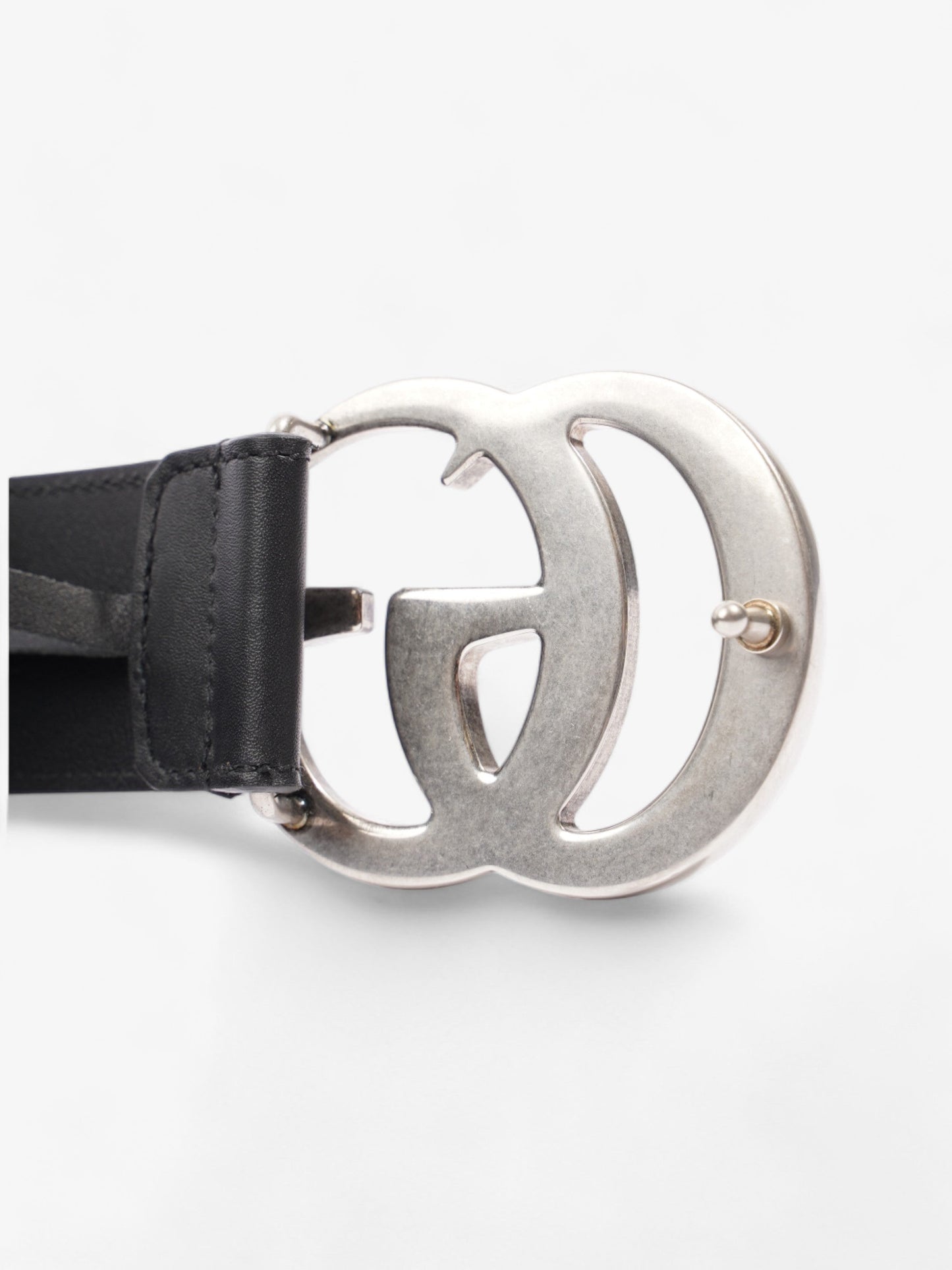 Gucci GG Marmont Wide Belt Black Leather 95cm 38mm