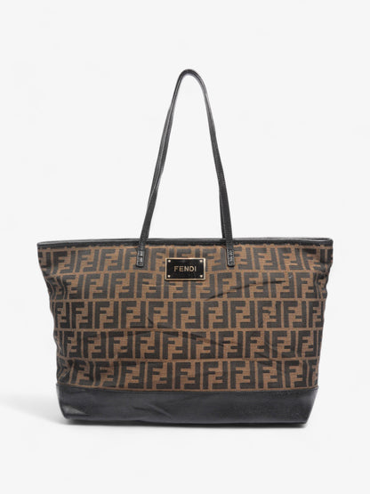 Fendi Roll Tote Tobacco / Black Zucca Canvas