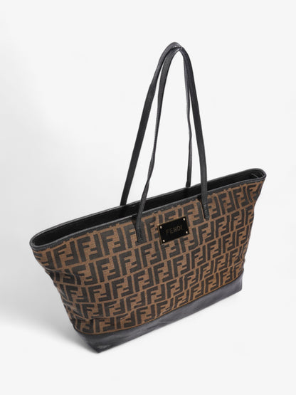 Fendi Roll Tote Tobacco / Black Zucca Canvas