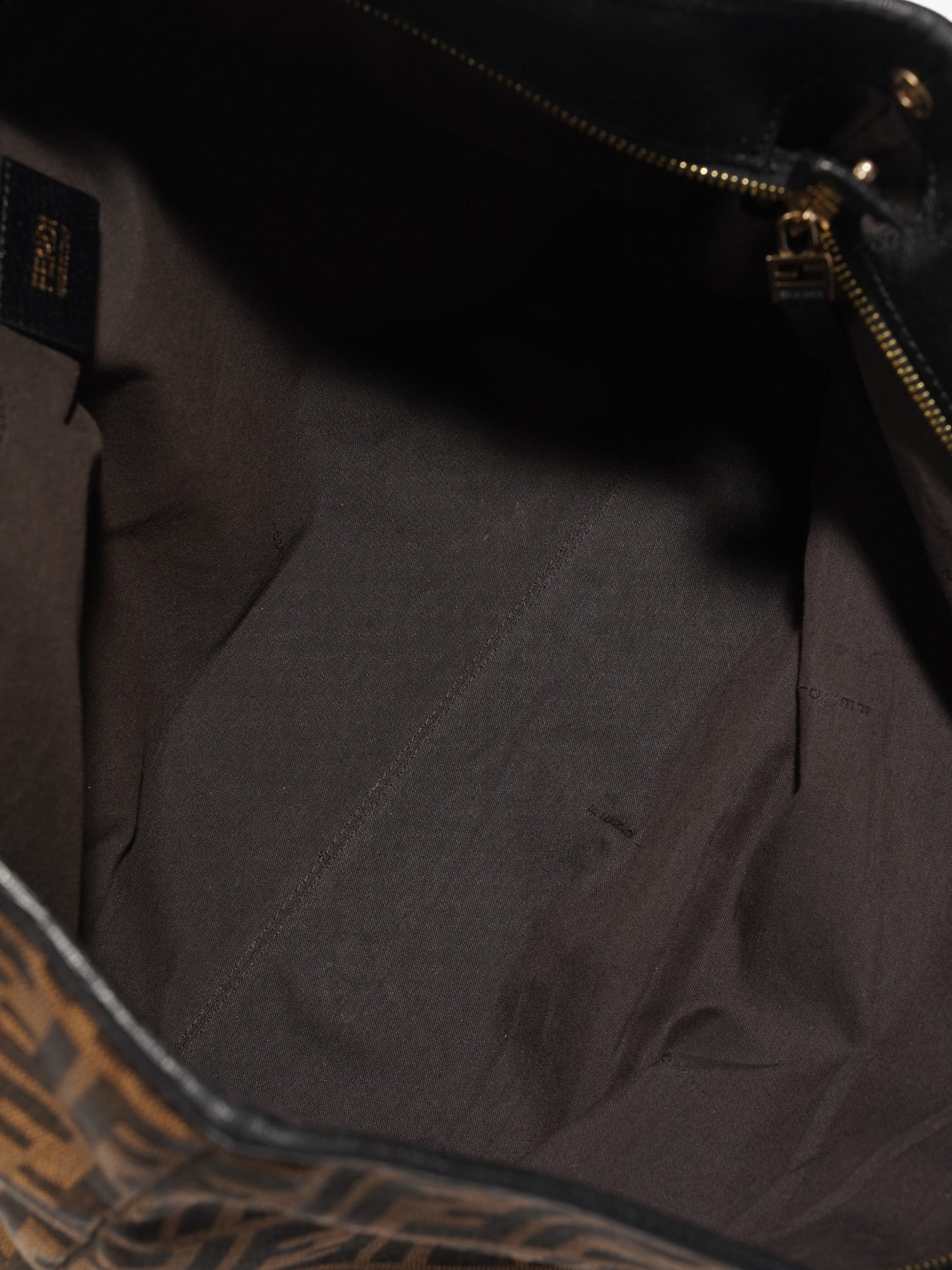 Fendi Roll Tote Tobacco / Black Zucca Canvas
