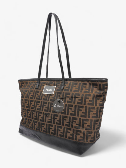 Fendi Roll Tote Tobacco / Black Zucca Canvas