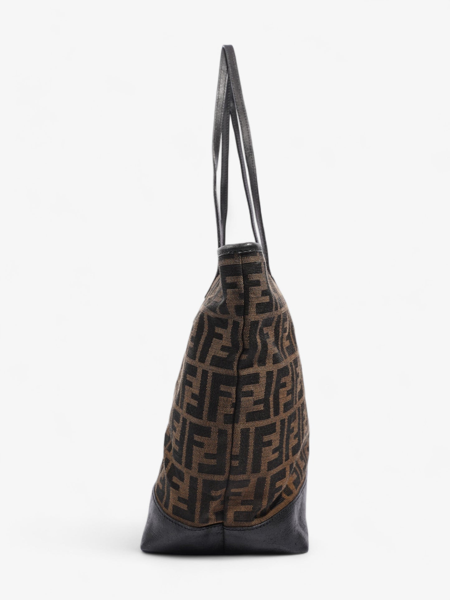 Fendi Roll Tote Tobacco / Black Zucca Canvas