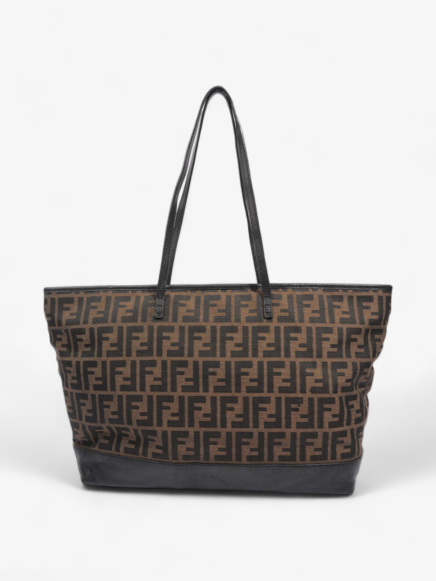 Fendi Roll Tote Tobacco / Black Zucca Canvas