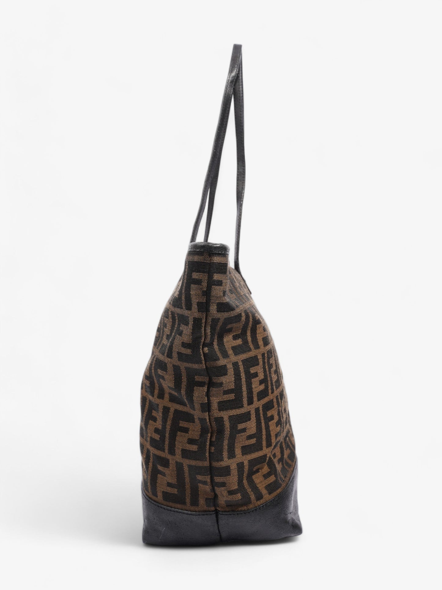 Fendi Roll Tote Tobacco / Black Zucca Canvas