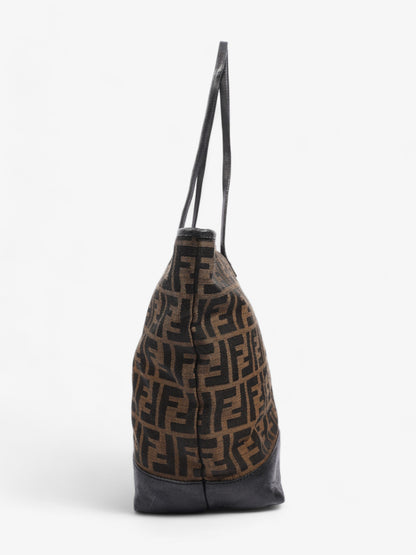 Fendi Roll Tote Tobacco / Black Zucca Canvas