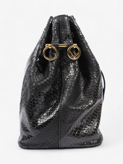 Fendi Mon Tresor Bucket Bag Black Embossed Leather