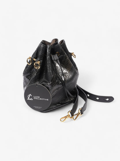 Fendi Mon Tresor Bucket Bag Black Embossed Leather