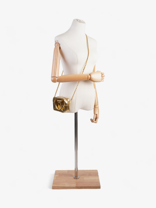 Prada Vitello Handbag Gold Leather Mini