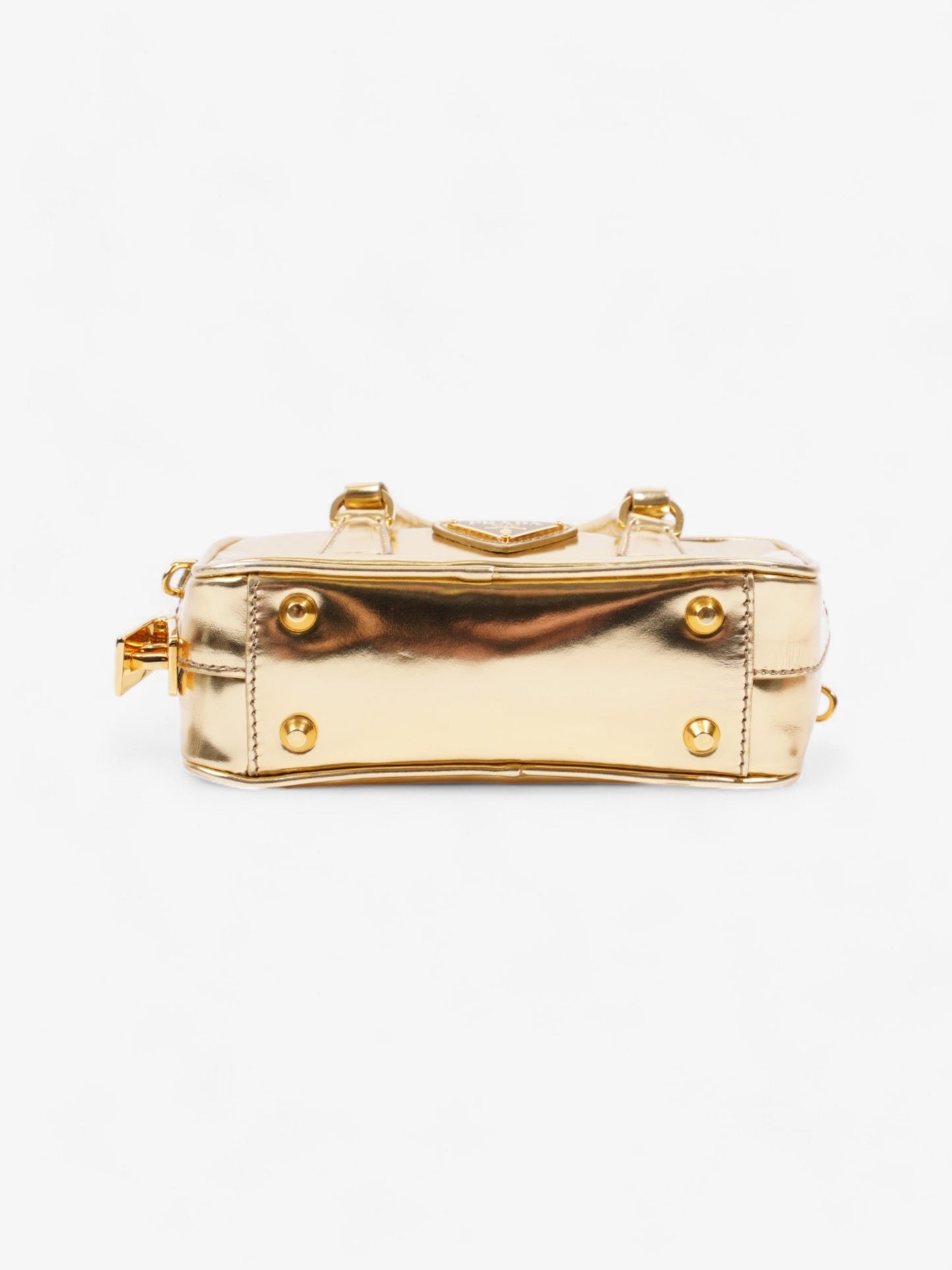 Prada Vitello Handbag Gold Leather Mini