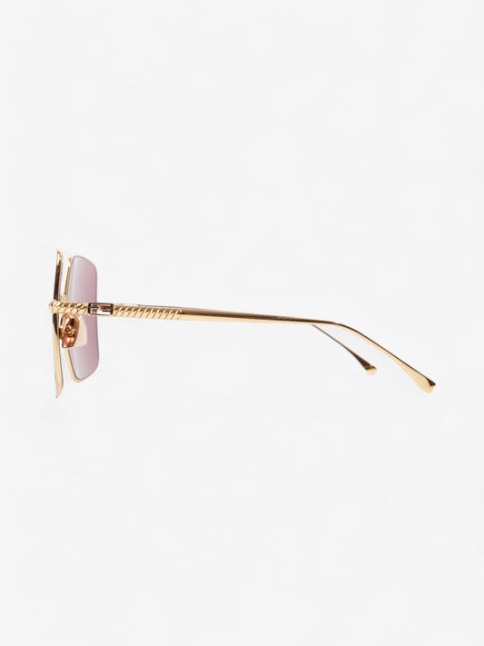 Fendi Oversized Gradiant Sunglasses Gold / Pink Acetate 145mm