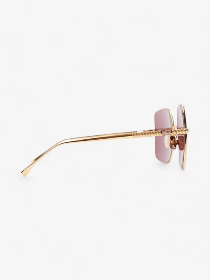 Fendi Oversized Gradiant Sunglasses Gold / Pink Acetate 145mm