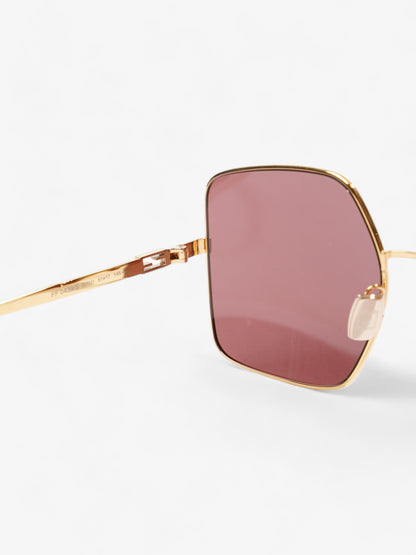 Fendi Oversized Gradiant Sunglasses Gold / Pink Acetate 145mm