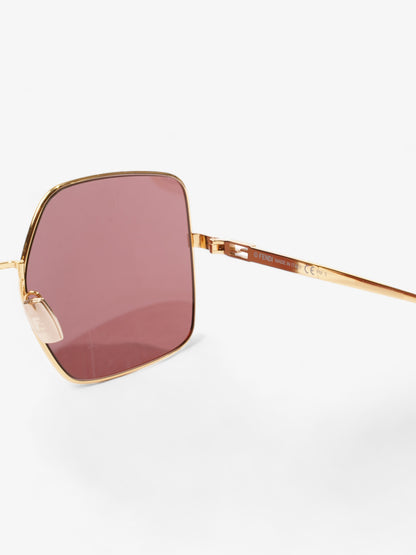Fendi Oversized Gradiant Sunglasses Gold / Pink Acetate 145mm