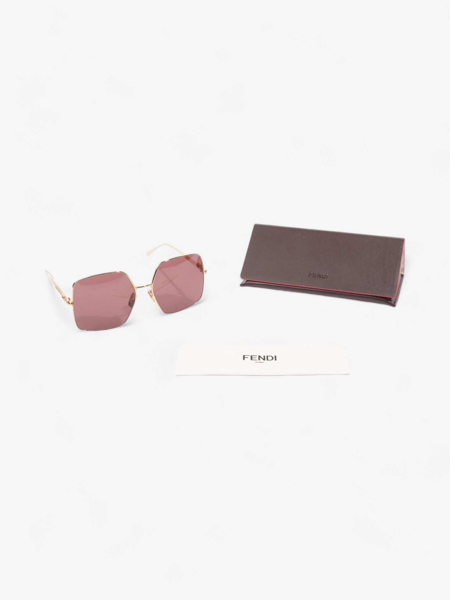 Fendi Oversized Gradiant Sunglasses Gold / Pink Acetate 145mm