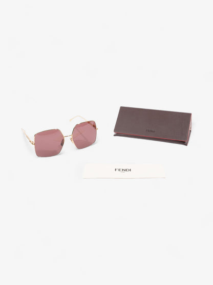Fendi Oversized Gradiant Sunglasses Gold / Pink Acetate 145mm