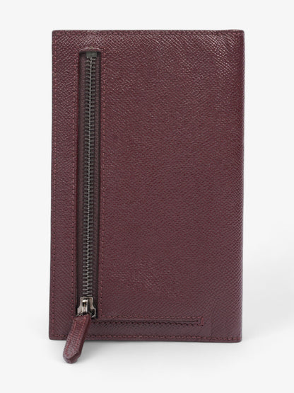 Burberry Bi-Fold Long Wallet Burgundy Leather