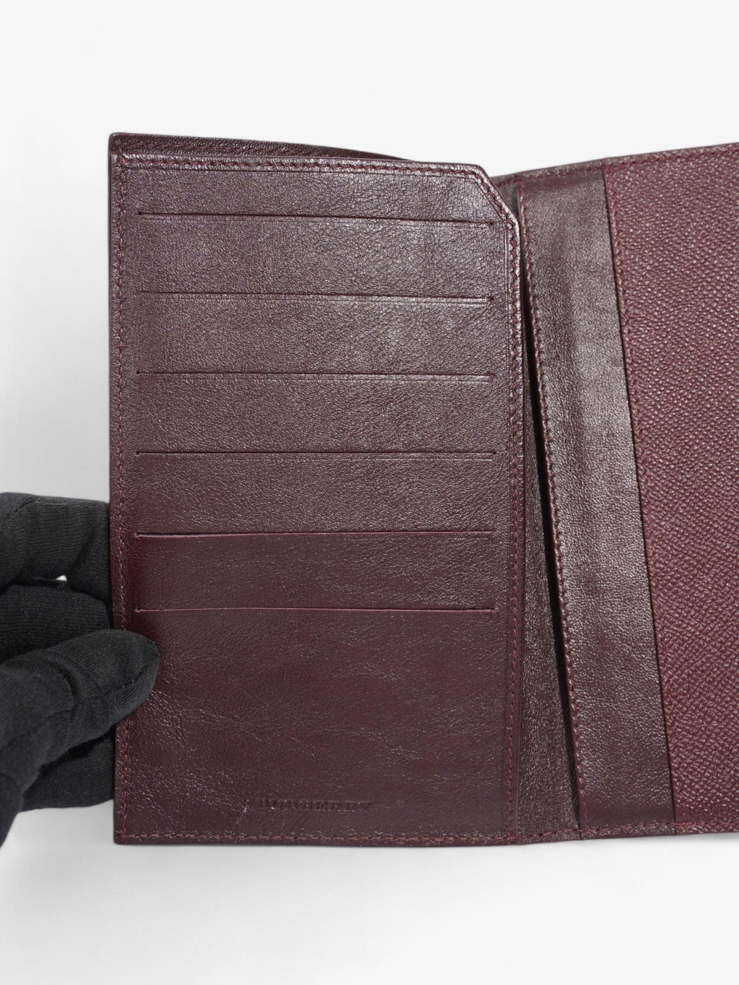 Burberry Bi-Fold Long Wallet Burgundy Leather