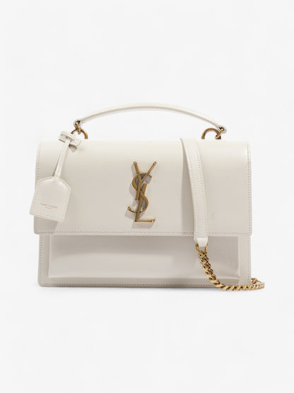 Saint Laurent Sunset White Calfskin Leather Medium