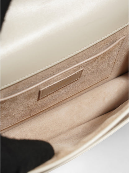 Saint Laurent Sunset White Calfskin Leather Medium