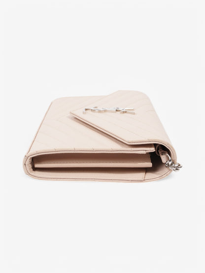 Saint Laurent Cassandre Chain Wallet Light Pink Calfskin Leather