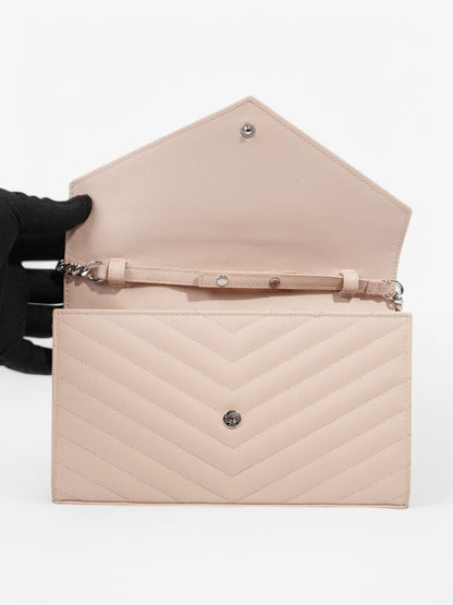 Saint Laurent Cassandre Chain Wallet Light Pink Calfskin Leather