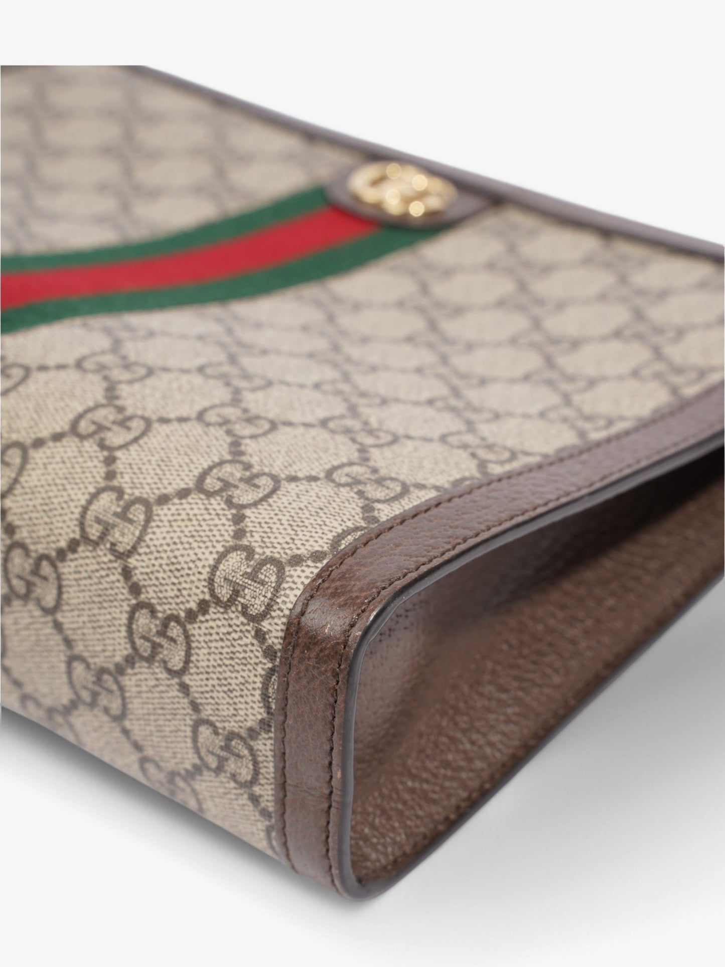 Gucci Ophidia Pouch Beige  / Brown / Green Coated Canvas