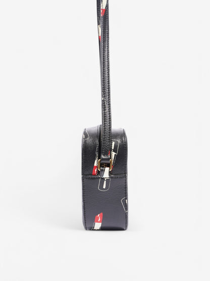 Saint Laurent Shoulder Bag Black / White / Red Leather