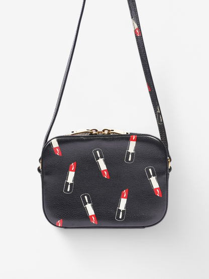 Saint Laurent Shoulder Bag Black / White / Red Leather