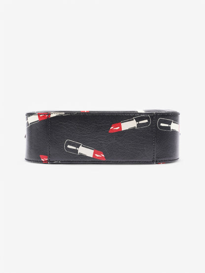 Saint Laurent Shoulder Bag Black / White / Red Leather