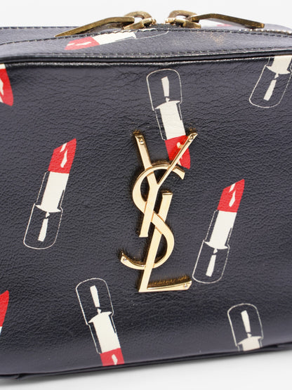 Saint Laurent Shoulder Bag Black / White / Red Leather