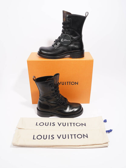 Louis Vuitton Metropolis Flat Rangers Black / Monogram Leather EU 37.5 UK 4.5